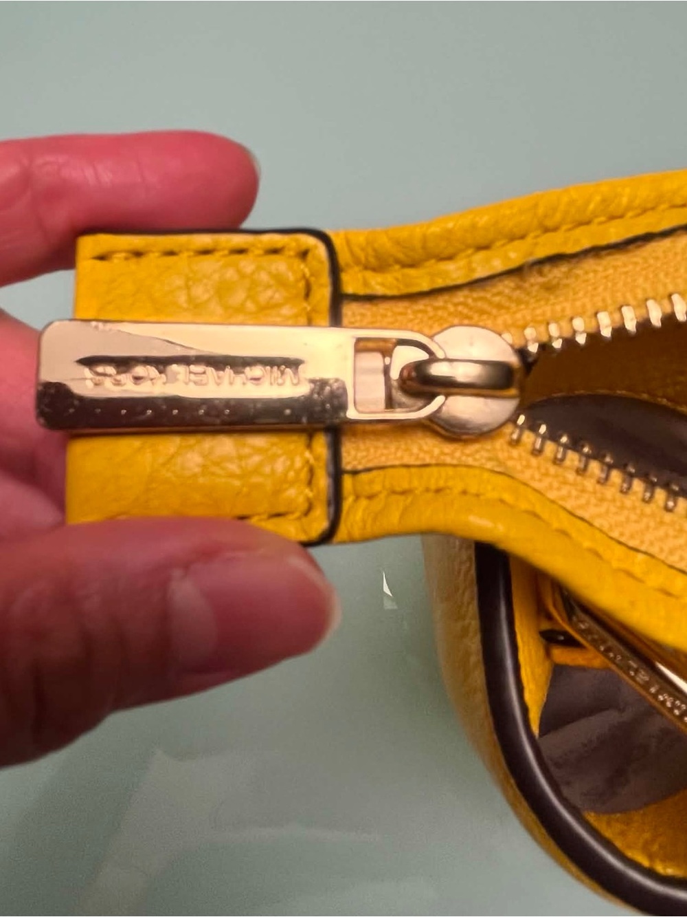 Michael Kors Yellow Pebbled Leather Convertible Satchel Crossbody Handbag Bag - Picture 4 of 11